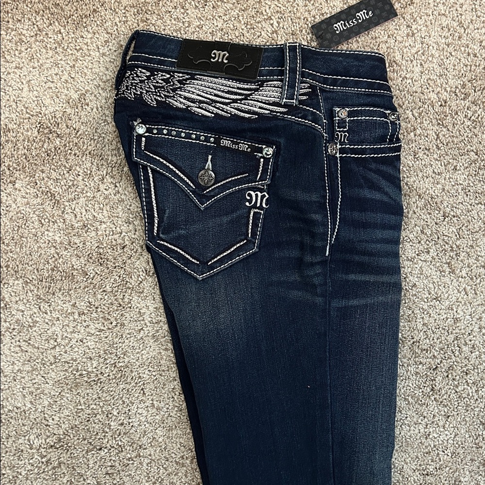 Miss Me Indigo Jeans with Silver Embellishments